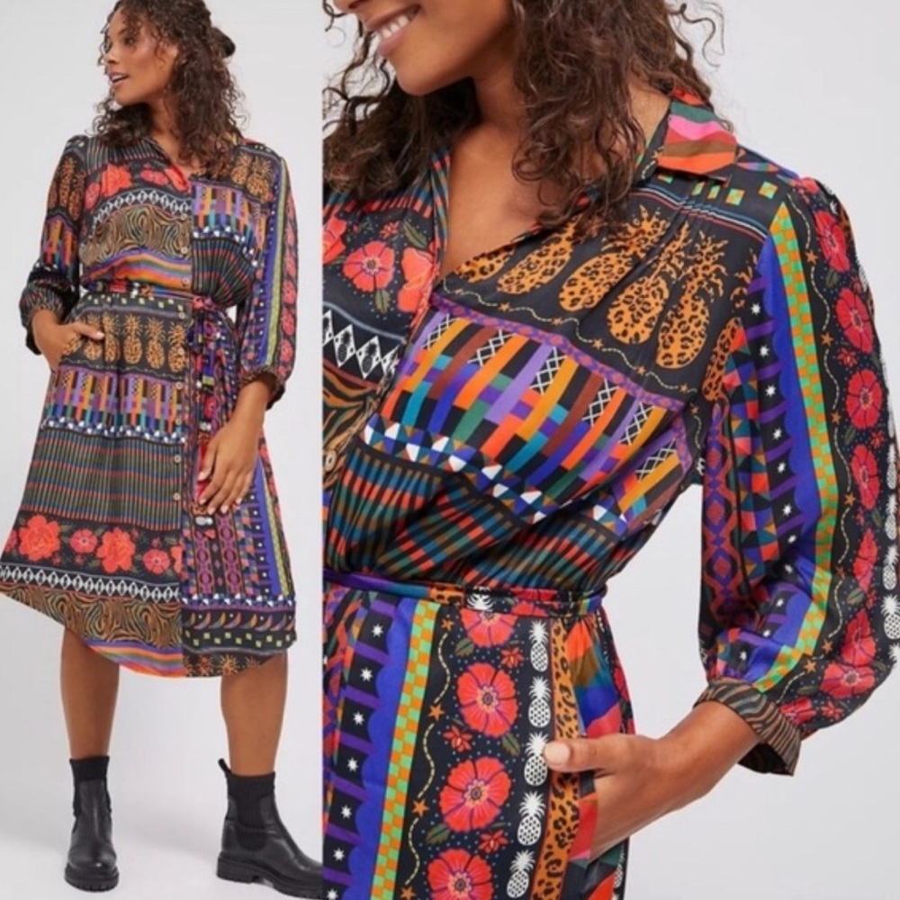 GUC Farm Rio Ciela Midi Shirtdress Farm Rio x Anthropologie in a 1x.